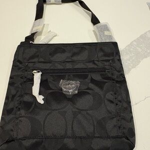 Coach Black Signature Nylon Crossbody Bag